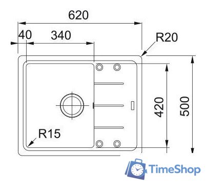 Кухонная мойка Franke Basis BFG 611-62 114.0693.558 (черный матовый) - Изображение №3 — Интернет-магазин Time-Shop