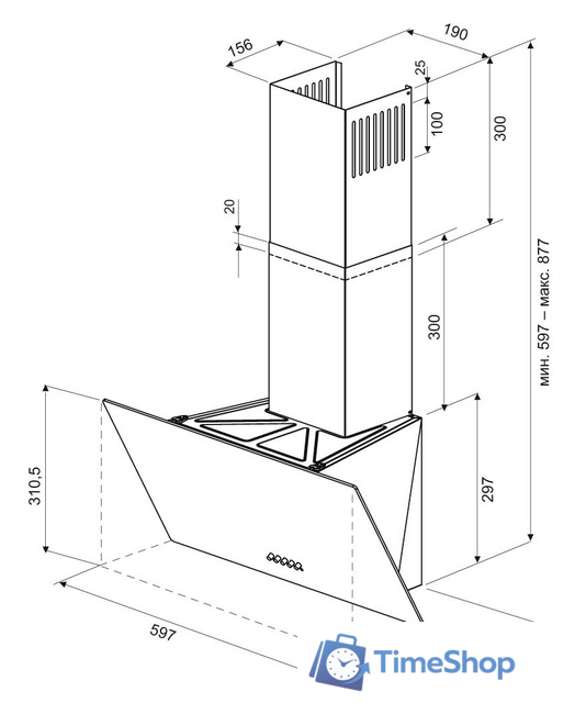 Кухонная вытяжка Krona Helga 600 PB (белый) - Изображение №7 — Интернет-магазин Time-Shop