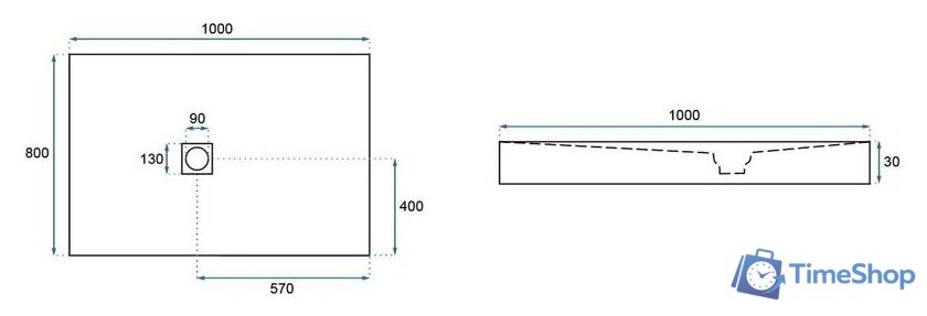 Душевой поддон Rea Stone 100x80 (черный) - Изображение №8 — Интернет-магазин Time-Shop
