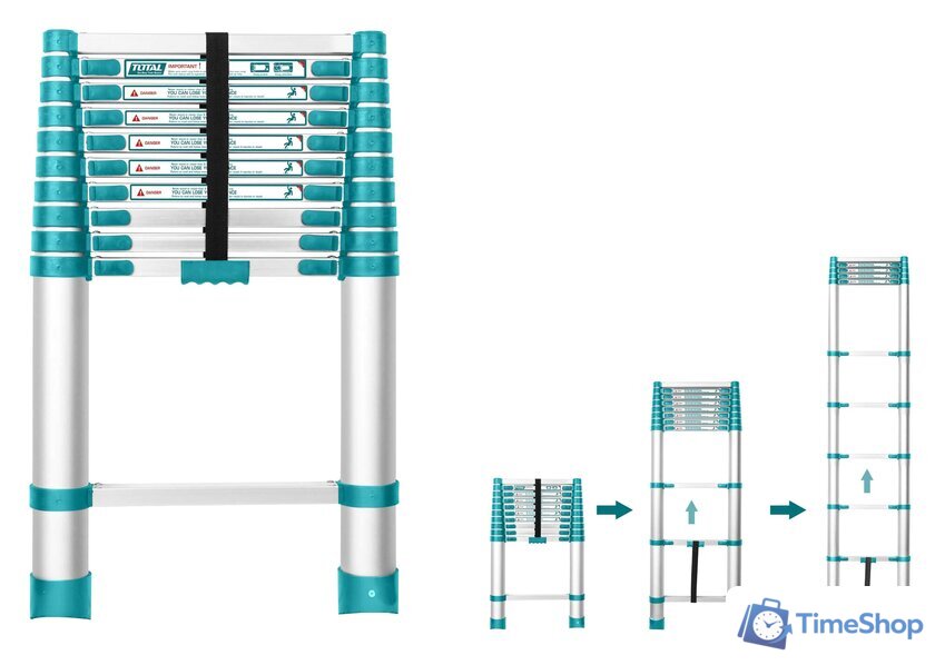 Лестница-трансформер Total THLAD08101 (10 ступеней) - Изображение №1 — Интернет-магазин Time-Shop