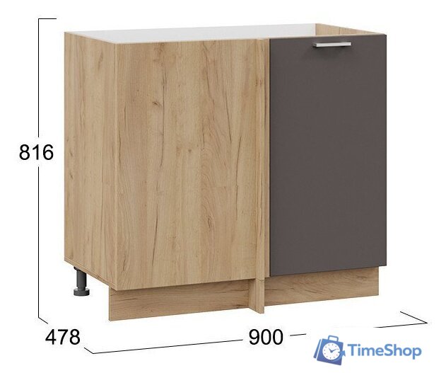 Шкаф напольный Трия Габриэлла 1Н9У (дуб крафт золотой/муссон) - Изображение №3 — Интернет-магазин Time-Shop