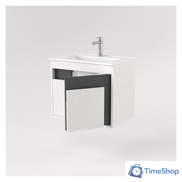  Дабер Тумба под умывальник 016 WeltWasser Deilbach 7517-60 Т16.6W.0.20 (белый древесный/серый) - Изображение №3 — Интернет-магазин Time-Shop