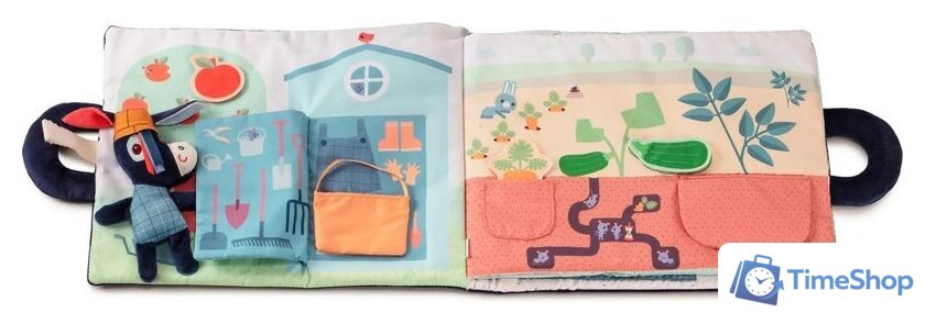 Развивающая игра Lilliputiens Книжка мягкая Ослик Игнас на ферме 83415 - Изображение №6 — Интернет-магазин Time-Shop
