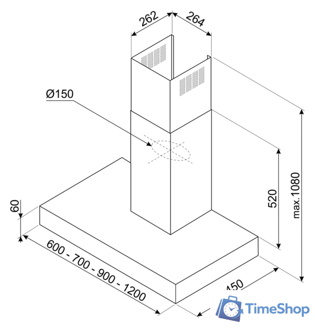 Кухонная вытяжка Smeg KBT900NE - Изображение №6 — Интернет-магазин Time-Shop
