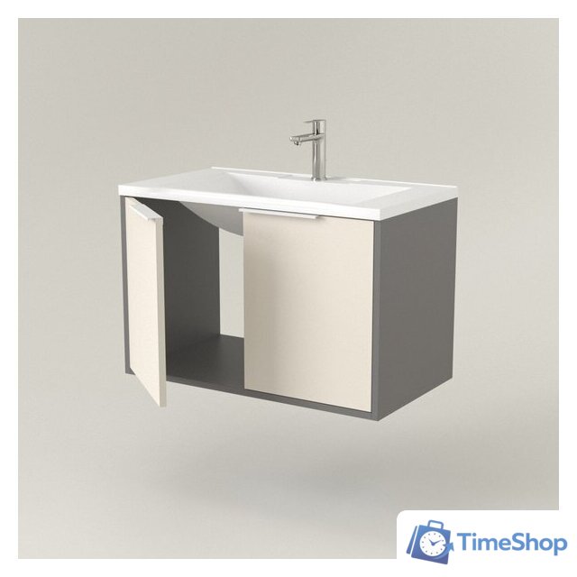  Дабер Тумба под умывальник 018 Тобага/Эридан 80 Т18.8Т.0.19Б (бежевый/серый/ручка белая) - Изображение №3 — Интернет-магазин Time-Shop