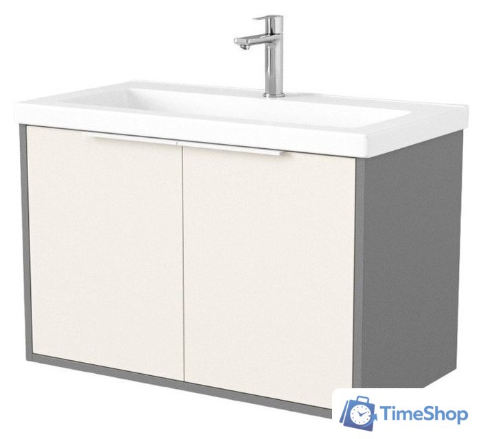  Дабер Тумба под умывальник 018 Тобага/Эридан 80 Т18.8Т.0.19Б (бежевый/серый/ручка белая) - Изображение №1 — Интернет-магазин Time-Shop