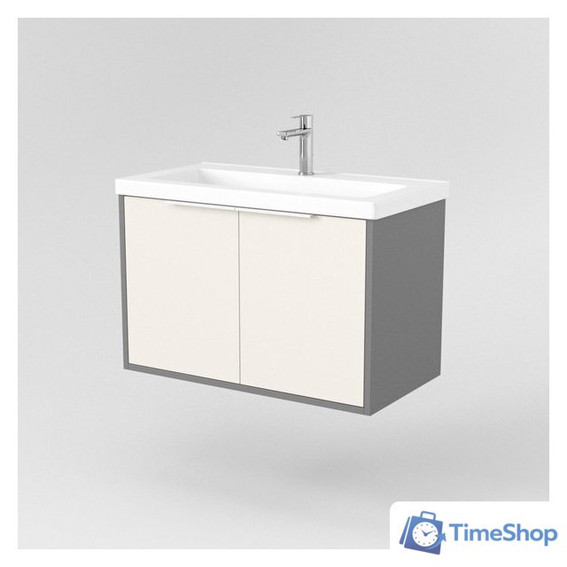  Дабер Тумба под умывальник 018 Тобага/Эридан 80 Т18.8Т.0.19Б (бежевый/серый/ручка белая) - Изображение №2 — Интернет-магазин Time-Shop