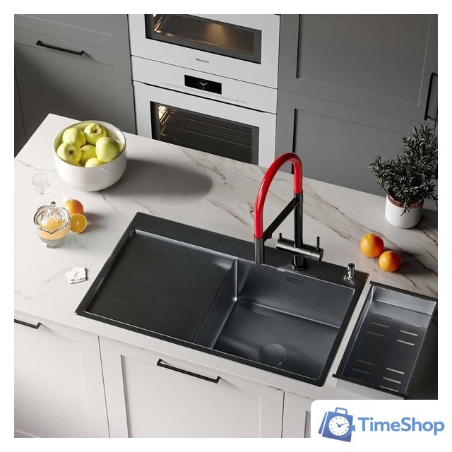 Кухонная мойка Roxen Vespa 560230-70RB PVD графит (с коландером и дозатором) - Изображение №2 — Интернет-магазин Time-Shop
