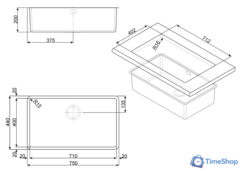 Кухонная мойка Smeg VSTR71CUX - Изображение №2 — Интернет-магазин Time-Shop