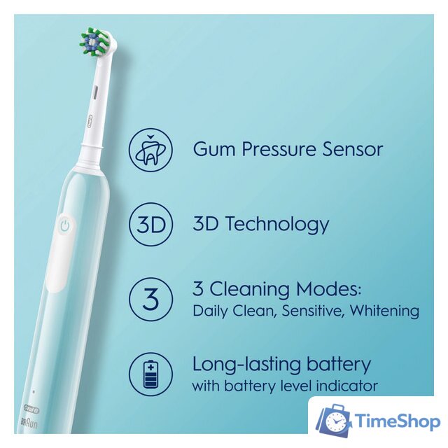 Комплект зубных щеток Oral-B Pro Series 1 D305.523.3H (2 шт, черный/бирюзовый) - Изображение №5 — Интернет-магазин Time-Shop