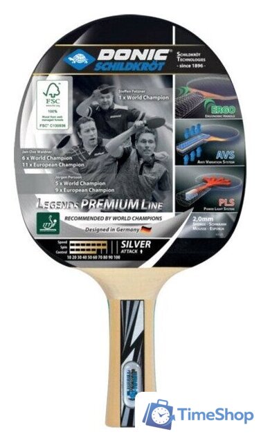 Ракетка для настольного тенниса Donic-Schildkrot Legends 754430 (серебристый) - Изображение №2 — Интернет-магазин Time-Shop