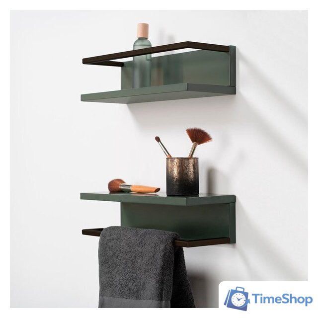  Lauter Полка Lea с рейлингом (серо-зеленый полуматовый) - Изображение №3 — Интернет-магазин Time-Shop