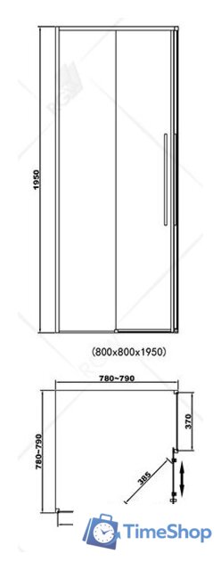 Душевой уголок RGW SV-31B 80x80 (черный/прозрачное стекло) - Изображение №2 — Интернет-магазин Time-Shop