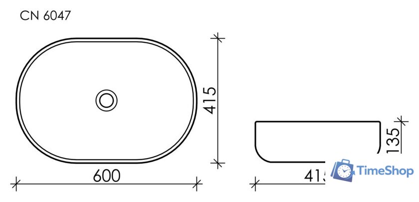 Умывальник Ceramica Nova Element CN6047MH - Изображение №8 — Интернет-магазин Time-Shop