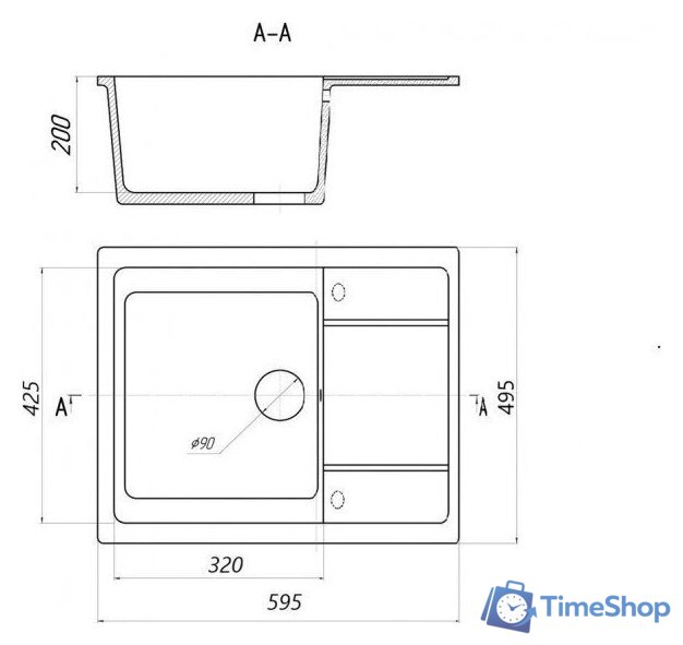 Кухонная мойка Saniteco Fortis (оникс) - Изображение №3 — Интернет-магазин Time-Shop