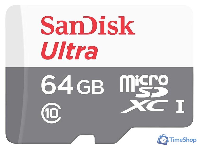 Карта памяти SanDisk Ultra SDSQUNR-064G-GN3MN microSDXC 64GB - Изображение №1 — Интернет-магазин Time-Shop