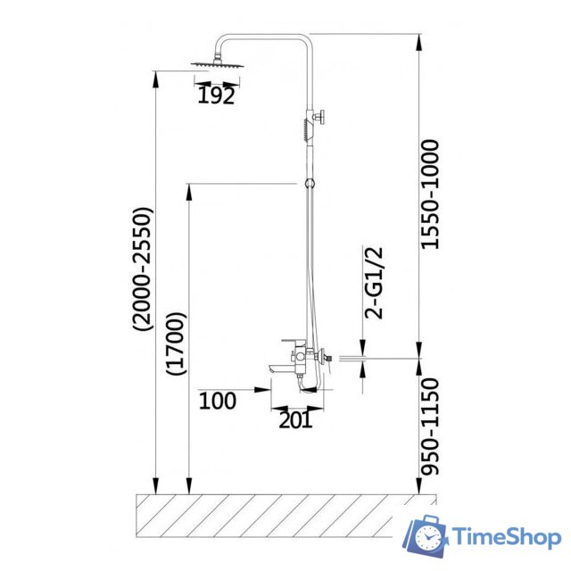 Душевая система  Hansen 33032C - Изображение №3 — Интернет-магазин Time-Shop