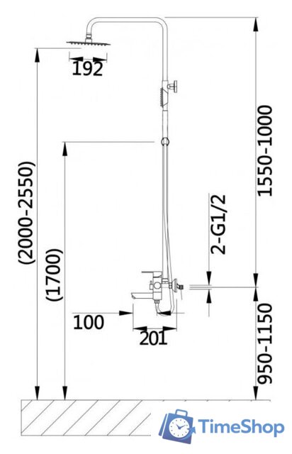 Душевая система  Hansen 33032C - Изображение №2 — Интернет-магазин Time-Shop