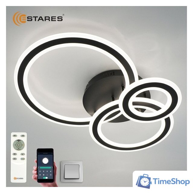 Припотолочная люстра Estares Triplex Round 108W 3R-APP-713x492x128-BLACK/WHITE-220-IP20 - Изображение №5 — Интернет-магазин Time-Shop