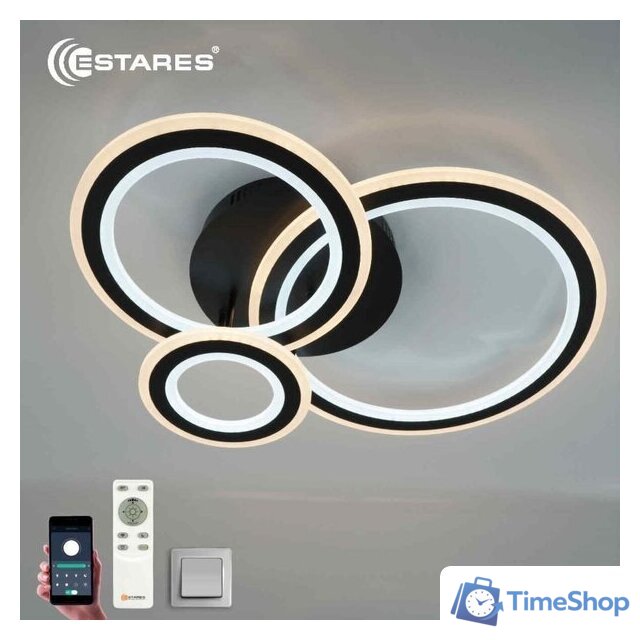 Припотолочная люстра Estares Triplex Round 108W 3R-APP-713x492x128-BLACK/WHITE-220-IP20 - Изображение №4 — Интернет-магазин Time-Shop