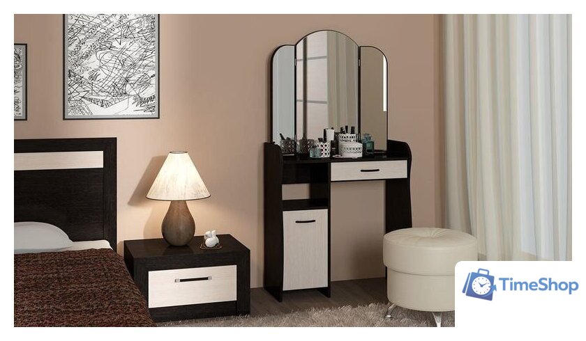 Туалетный столик с зеркалом Трия София Т1 (венге цаво/дуб белфорт) - Изображение №2 — Интернет-магазин Time-Shop