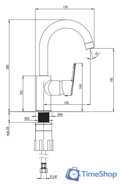 Смеситель Deante Arnika BQA 024M - Изображение №4 — Интернет-магазин Time-Shop