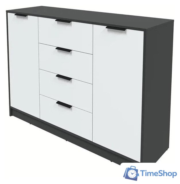 Тумба Интерлиния Концепт КТ-Т140 (белый платинум/антрацит) - Изображение №2 — Интернет-магазин Time-Shop