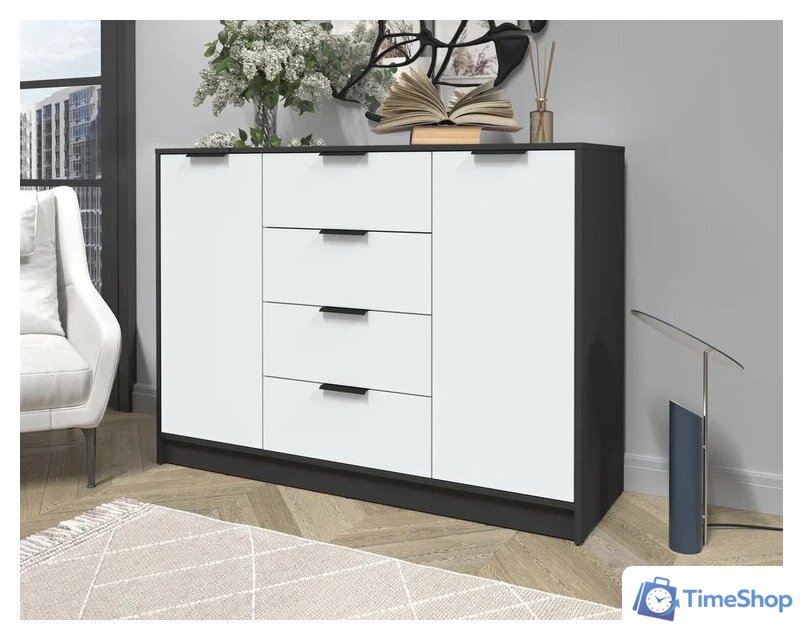 Тумба Интерлиния Концепт КТ-Т140 (белый платинум/антрацит) - Изображение №3 — Интернет-магазин Time-Shop