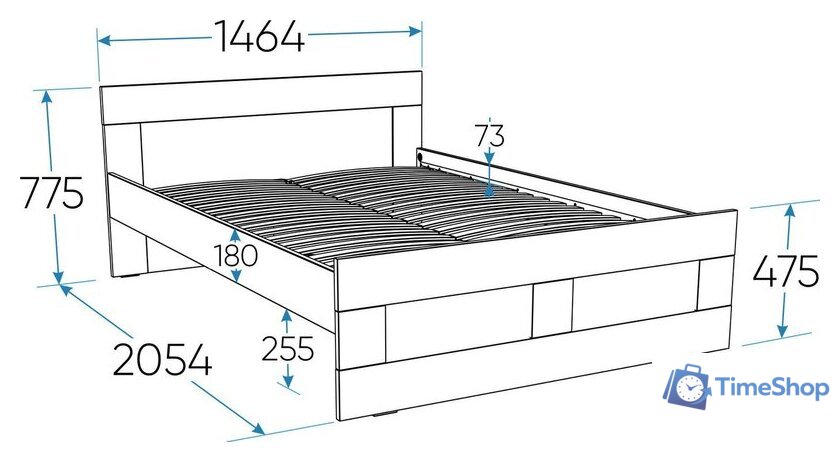 Кровать Mio Tesoro Нави 140x200 2.15.04.050.19 (кашемир) - Изображение №5 — Интернет-магазин Time-Shop