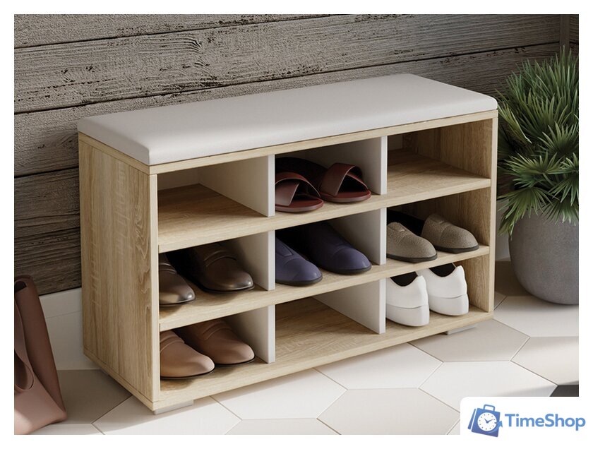 Банкетка Трия Тип 10 (дуб сонома/белый ясень) - Изображение №1 — Интернет-магазин Time-Shop