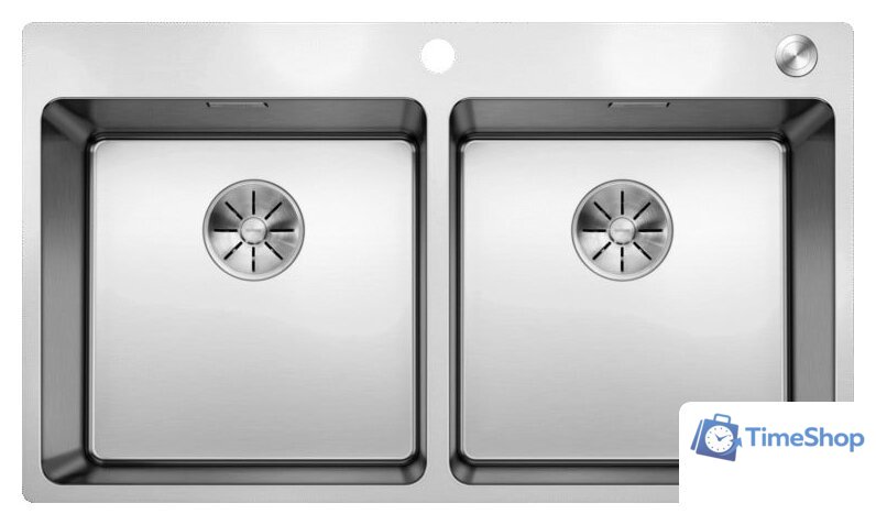 Кухонная мойка Blanco Andano 400/400-IF/A 525249 (с клапаном-автоматом, сатин) - Изображение №1 — Интернет-магазин Time-Shop