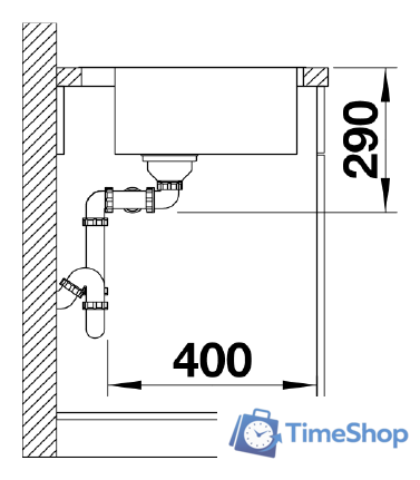Кухонная мойка Blanco Andano 400/400-IF/A 525249 (с клапаном-автоматом, сатин) - Изображение №6 — Интернет-магазин Time-Shop