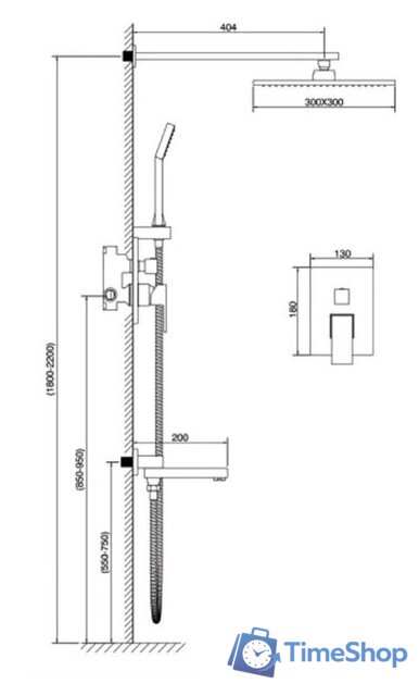 Душевая система  Kern 5075 (матовое золото) - Изображение №2 — Интернет-магазин Time-Shop