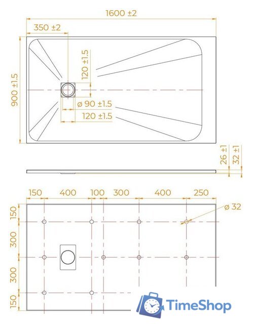 Душевой поддон RGW TSS-W 90x160 - Изображение №7 — Интернет-магазин Time-Shop