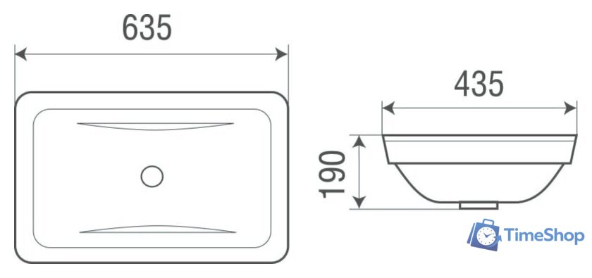 Умывальник WeltWasser Deilbach 6044 - Изображение №2 — Интернет-магазин Time-Shop