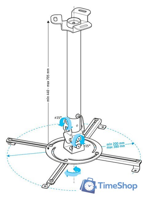 Кронштейн для проектора Holder PR-104 (черный) - Изображение №5 — Интернет-магазин Time-Shop