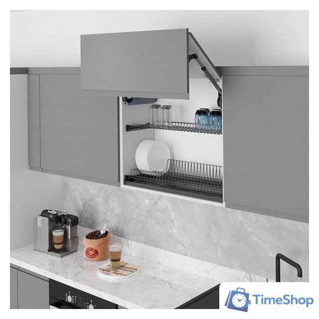 Сушилка для посуды Starax S-5159-A (с алюминиевой рамкой/антрацит) - Изображение №2 — Интернет-магазин Time-Shop