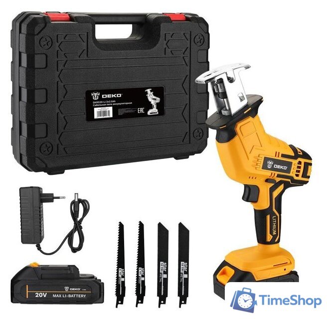 Сабельная пила Deko DKRS20-Li 063-4311 (с 2-мя АКБ, кейс) - Изображение №1 — Интернет-магазин Time-Shop