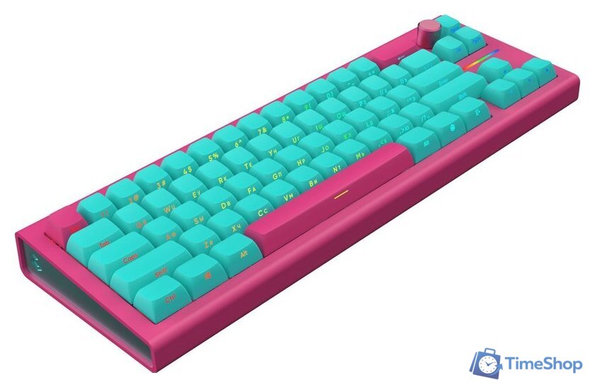 Клавиатура IO by Red Square Type 68 Pro g3ms Aquamarine (бирюзовый/розовый) - Изображение №2 — Интернет-магазин Time-Shop
