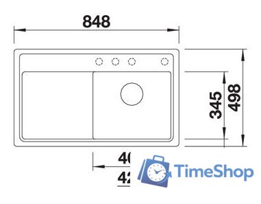 Кухонная мойка Blanco Zenar 45 S-F (левая, темная скала) - Изображение №3 — Интернет-магазин Time-Shop