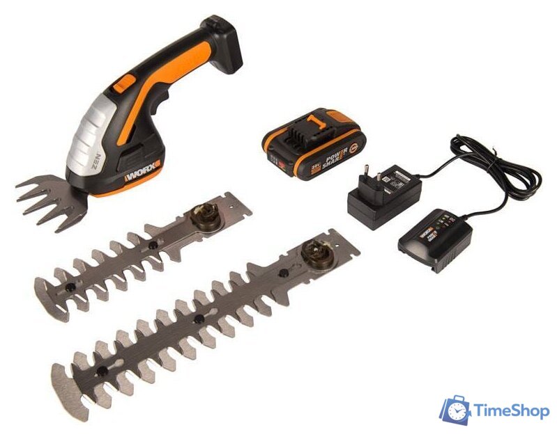 Кусторез + ножницы Worx WG801E (с 1-им АКБ) - Изображение №3 — Интернет-магазин Time-Shop