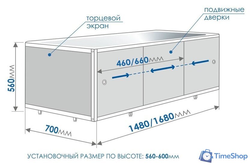 Фронтальный экран под ванну Метакам Ультралёгкий АРТ 168 (подводный мир) - Изображение №4 — Интернет-магазин Time-Shop