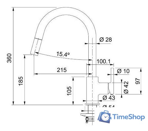 Смеситель Franke Lina 115.0626.055 (оникс) - Изображение №2 — Интернет-магазин Time-Shop