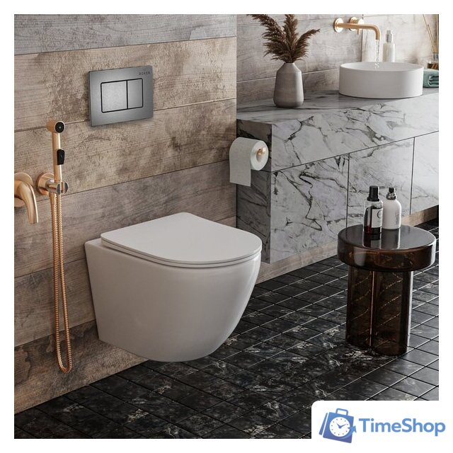 Унитаз подвесной Roxen Antares One Rimless 6 в 1 StounFix Dual Fresh 613423 (оружейная сталь/металл) - Изображение №12 — Интернет-магазин Time-Shop