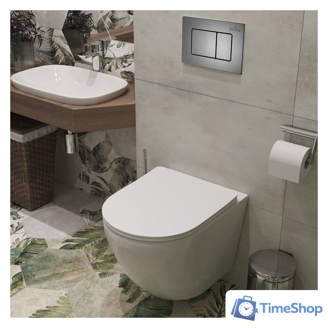 Унитаз подвесной Roxen Antares One Rimless 6 в 1 StounFix Dual Fresh 613423 (оружейная сталь/металл) - Изображение №14 — Интернет-магазин Time-Shop