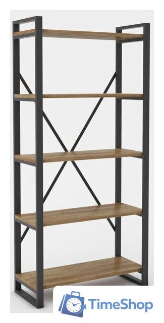 Стеллаж Hype Mebel Стандарт-2 80x200 (черный/дуб галифакс олово) - Изображение №1 — Интернет-магазин Time-Shop