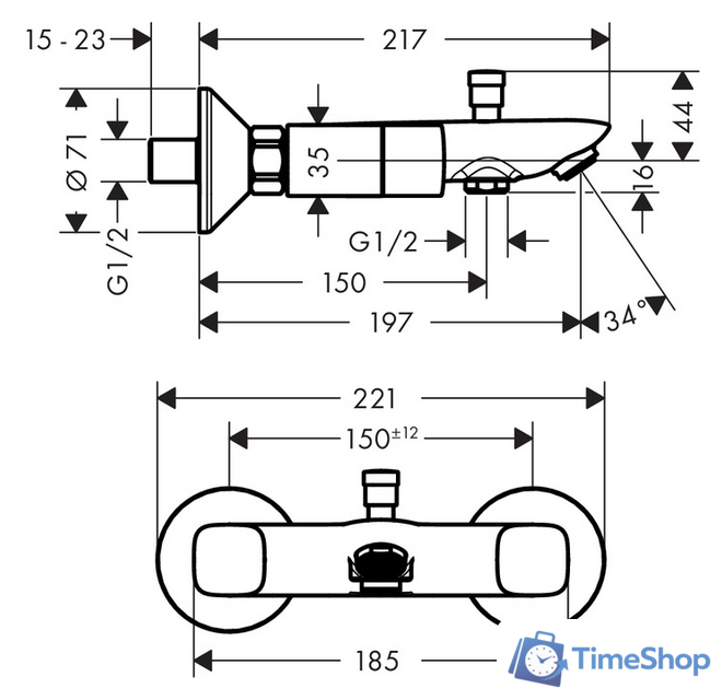 Смеситель Hansgrohe Logis 71243000 - Изображение №2 — Интернет-магазин Time-Shop