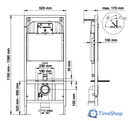 Инсталляция для унитаза Berges Wasserhaus Novum 525 040000 - Изображение №2 — Интернет-магазин Time-Shop