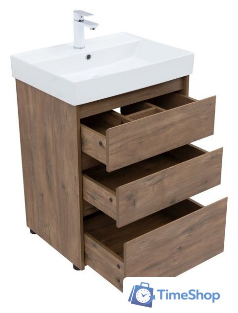  Aquanet Тумба под умывальник Nova Lite 60 302471 (дуб рустикальный) - Изображение №3 — Интернет-магазин Time-Shop