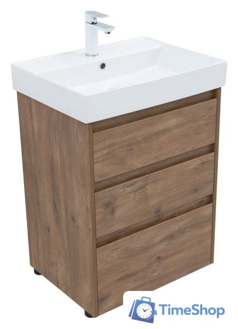  Aquanet Тумба под умывальник Nova Lite 60 302471 (дуб рустикальный) - Изображение №2 — Интернет-магазин Time-Shop